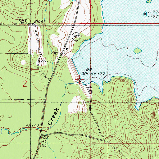 Topographic Map of Kepler Creek Dam, LA