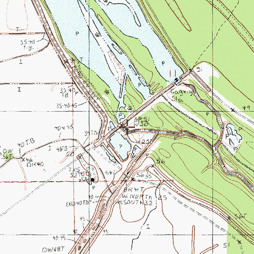 Topographic Map of Larto Lake Dam, LA
