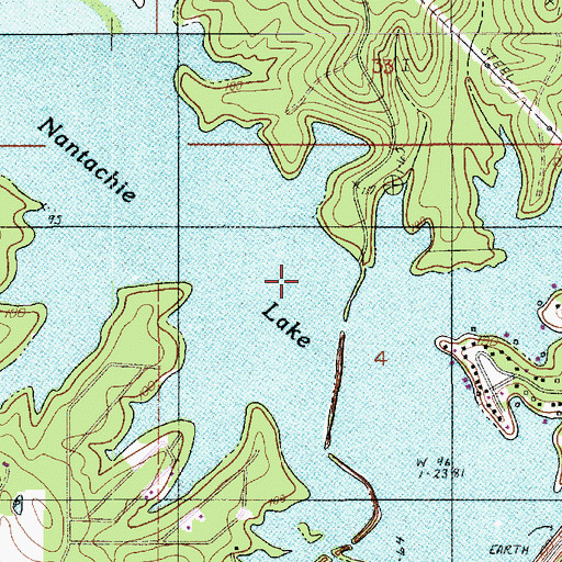 Topographic Map of Nantachie Lake Dam, LA