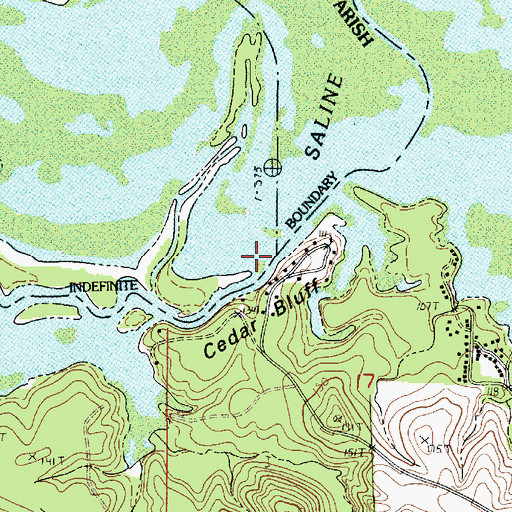 Topographic Map of Saline Lake Dam, LA