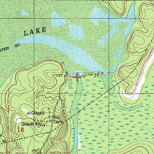 Topographic Map of Smithport Dam, LA