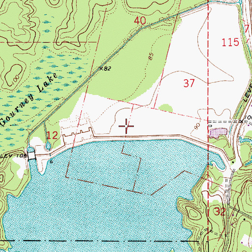 Topographic Map of Cotile Lake Dam, LA