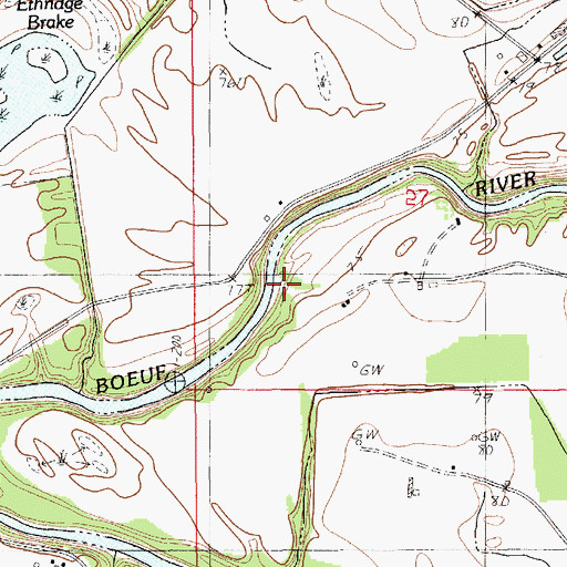 Topographic Map of Boeuf River Dam Mile 111, LA