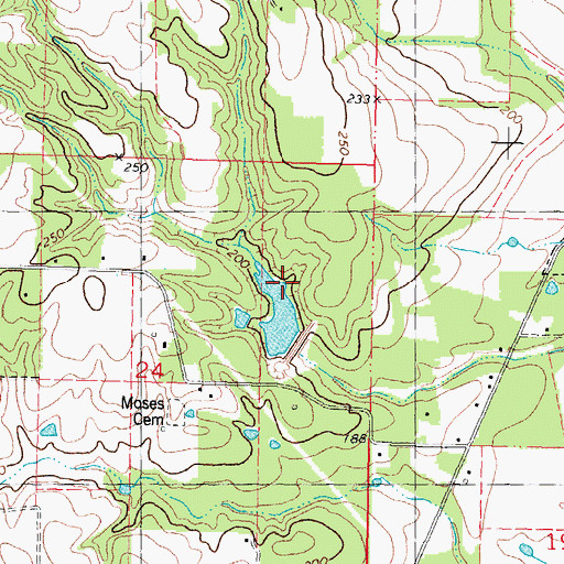 Topographic Map of Pleasant Valley Number Five Dam, LA