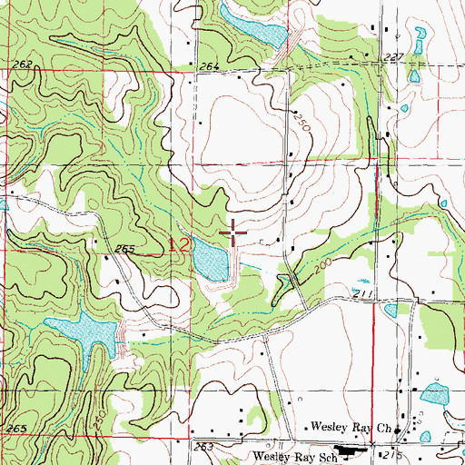 Topographic Map of Pleasant Valley Number Two Dam, LA