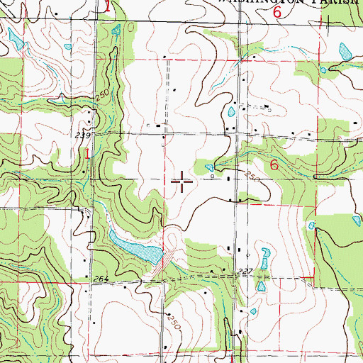 Topographic Map of Pleasant Valley Number One Dam, LA