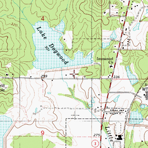 Topographic Map of Cypress Bayou Number Two Dam, LA