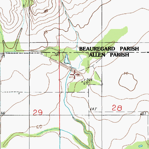 Topographic Map of Bear Creek Number Three Dam, LA