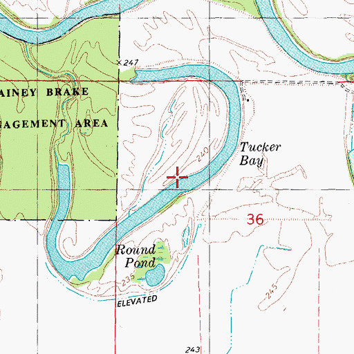 Topographic Map of Tucker Bay, AR