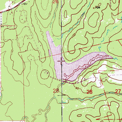 Topographic Map of Upper Bayou Nezpique Number Seven Dam, LA