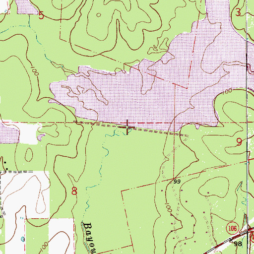 Topographic Map of Upper Bayou Nezpique Number Six Dam, LA