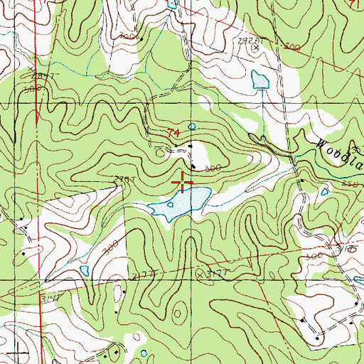 Topographic Map of Holland Lake Dam, LA