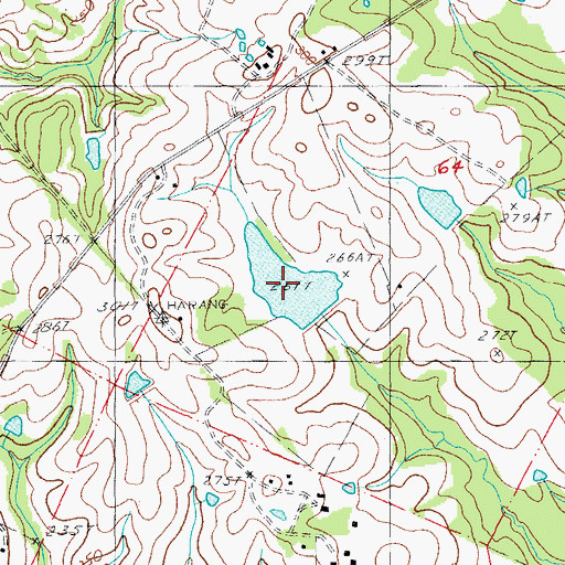 Topographic Map of Cockerham Lake Dam, LA