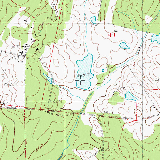 Topographic Map of Beechgrove Lake Dam, LA