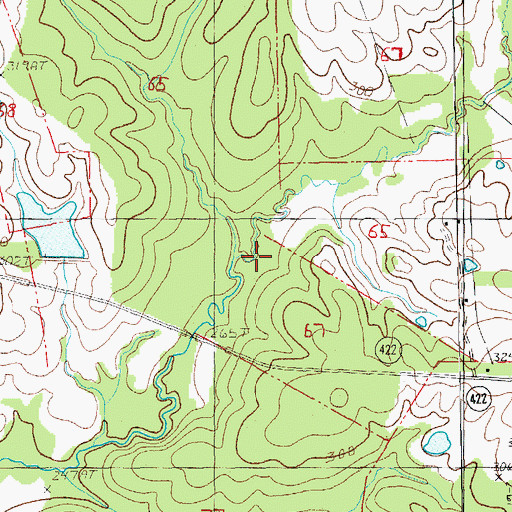 Topographic Map of Richland Lake Dam, LA