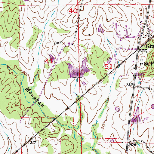 Topographic Map of Jimmy Major Lake Dam, LA