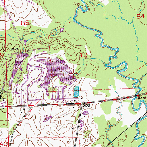Topographic Map of Highland Estate Lake Dam, LA