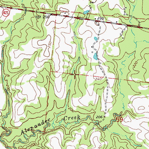 Topographic Map of Beechgrove Dam, LA