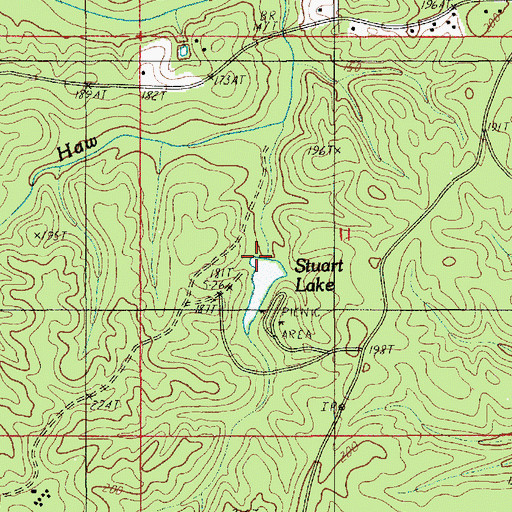 Topographic Map of Stuart Lake Dam, LA