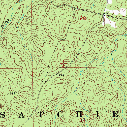 Topographic Map of Valentine Lake Dam, LA