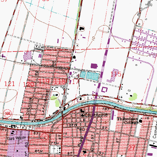 Topographic Map of Southdown Sugar Millwater Storage Dam, LA