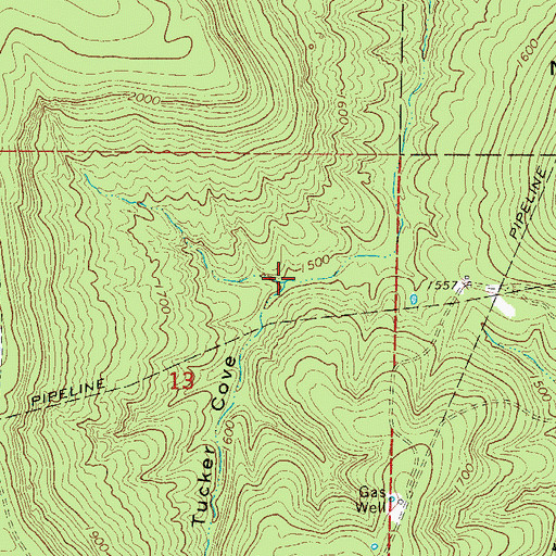 Topographic Map of Tucker Cove, AR