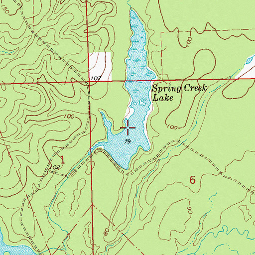 Topographic Map of Spring Creek Lake, LA
