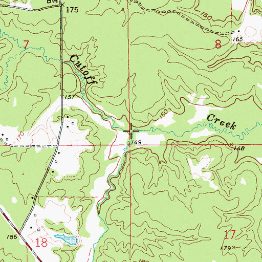 Topographic Map of Tucker Creek, AR