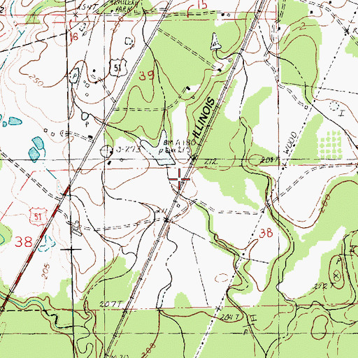 Topographic Map of Louisiana Noname 17 Dam, LA