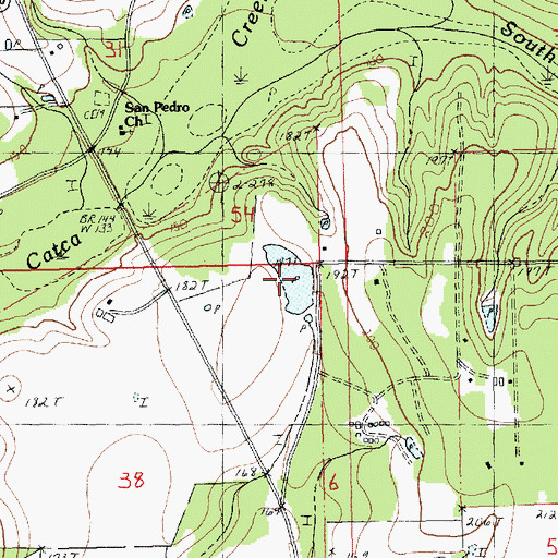 Topographic Map of Greens Pond Dam, LA