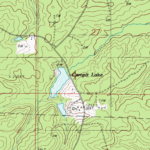 Topographic Map of Clampit Pond Dam, LA