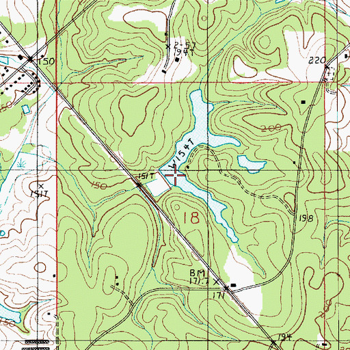 Topographic Map of Terral Lake, LA
