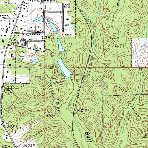 Topographic Map of Lindsay Dam, LA