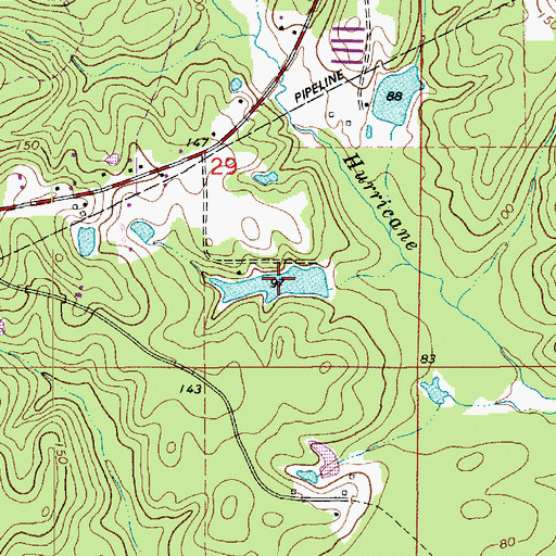 Topographic Map of Lejeune Pond, LA