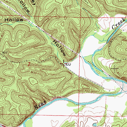 Topographic Map of Tucker Hollow, AR