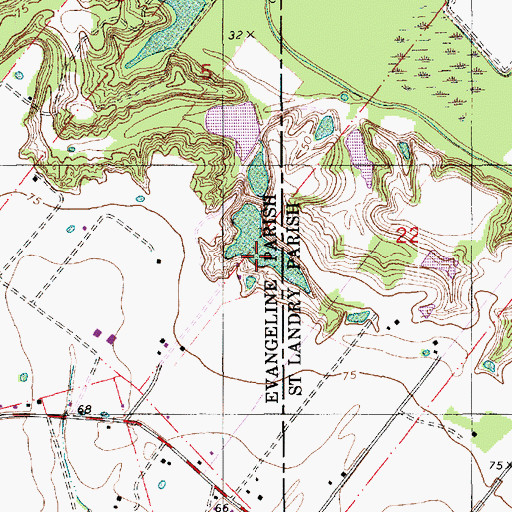 Topographic Map of Earl Fontenot Junior Pond Dam, LA