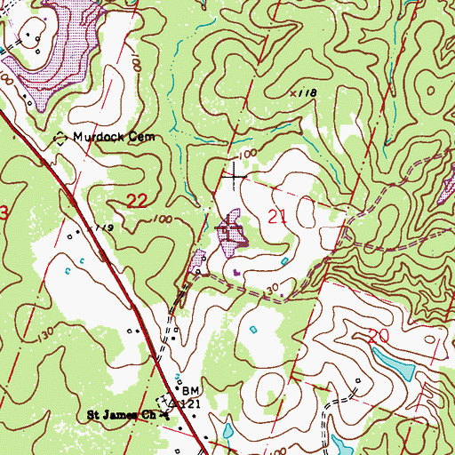 Topographic Map of Harveys Lake, LA