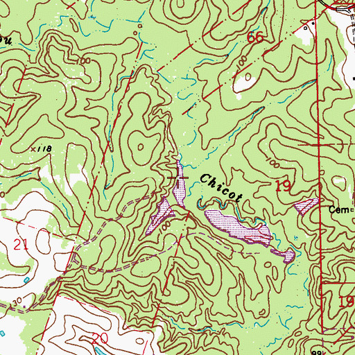Topographic Map of Woodson Harvey Junior Lake Number Three Dam, LA