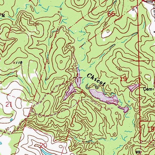 Topographic Map of Harveys Lake, LA