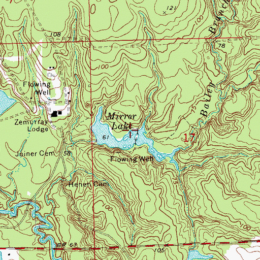 Topographic Map of Mirror Lake Dam, LA