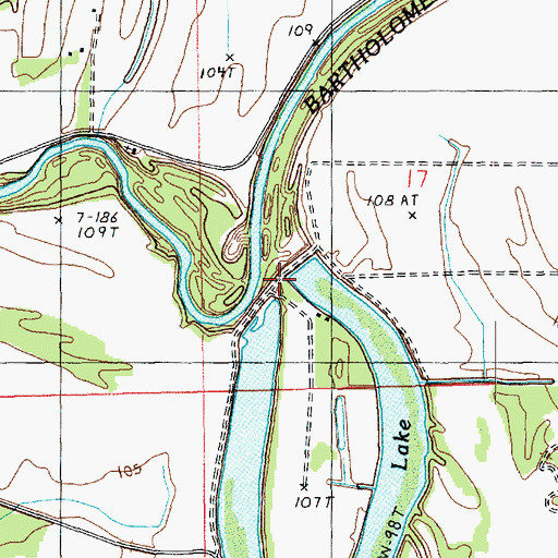 Topographic Map of Horseshoe Brake Dam, LA