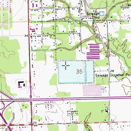 Topographic Map of Oxidation Pond Number One Dam, LA