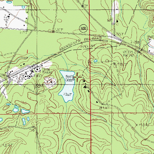 Topographic Map of Searcy Lake Dam, LA
