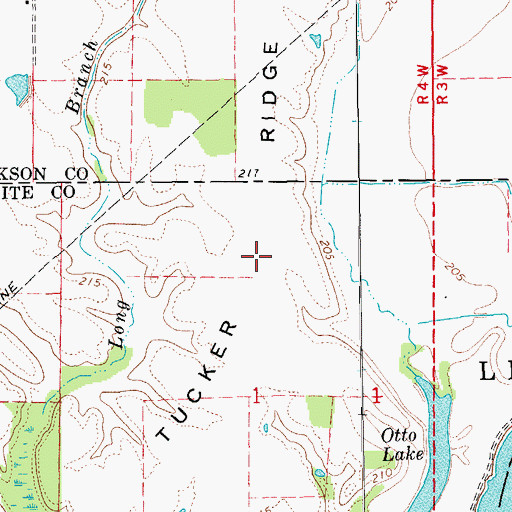 Topographic Map of Tucker Ridge, AR