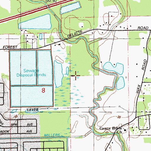 Topographic Map of Oxidation Pond Number Two Dam, LA