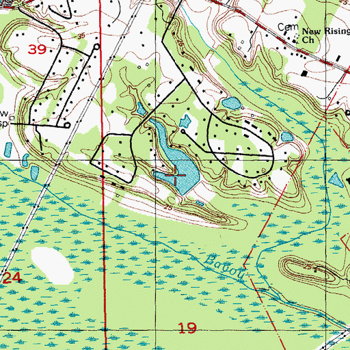 Topographic Map of Highland Lakes Dam, LA