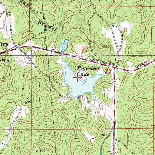 Topographic Map of Engineer Lake, LA