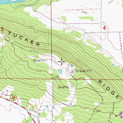 Topographic Map of Tucker Ridge, AR