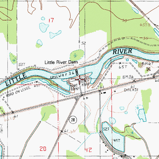 Topographic Map of Catahoula Lake, LA