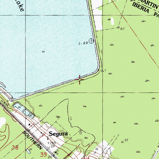 Topographic Map of Spanish Lake Dam, LA